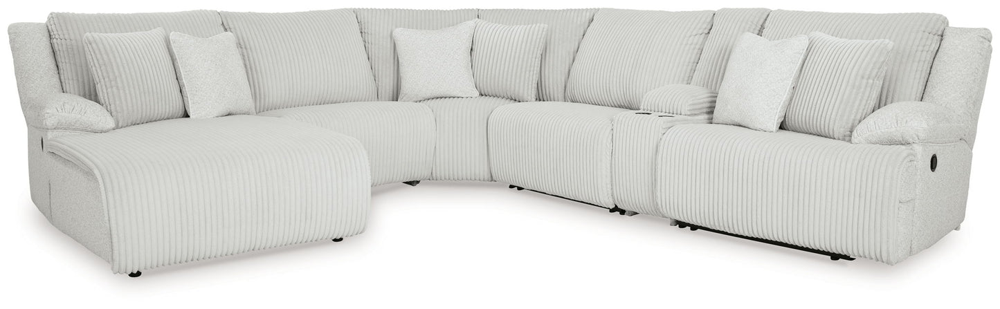 Top Tier - 6-Piece Reclining Sectional With Laf Chaise - Fabric - Alloy