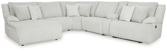 Top Tier - 6-Piece Reclining Sectional With Laf Chaise - Fabric - Alloy