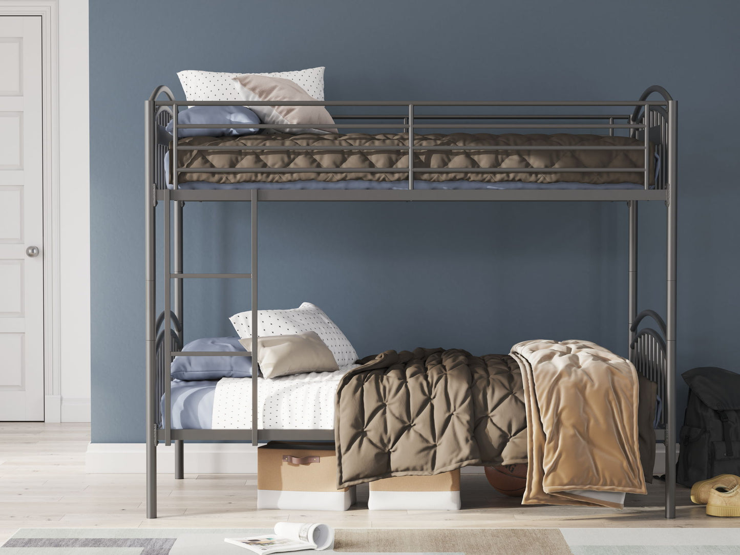 Lanceburg - Twin/Twin Bunk Bed With Ladder - Gray