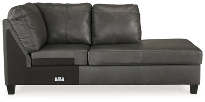Valderno - Raf Corner Chaise - Leather Match - Fog