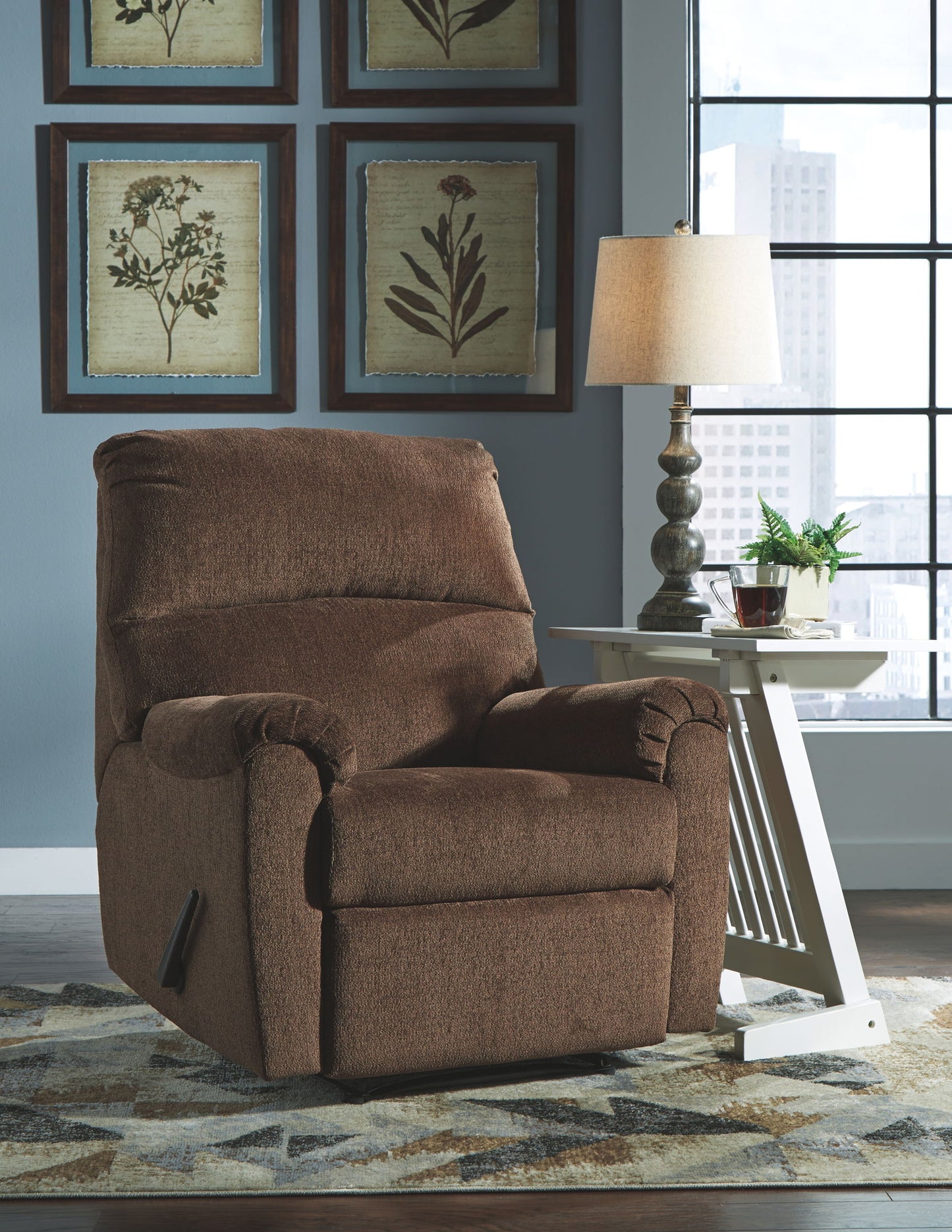 Nerviano - Zero Wall Recliner - Fabric - Chocolate