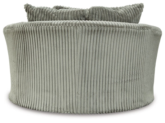 Lindyn - Oversized Swivel Accent Chair - Fabric - Fog