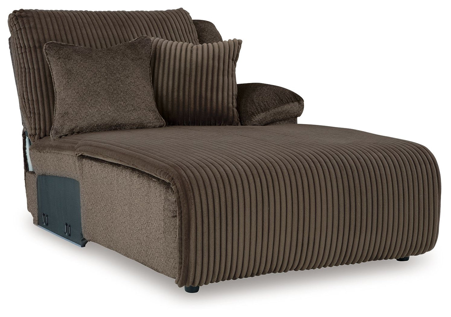 Top Tier - Raf Press Back Chaise - Fabric - Chocolate