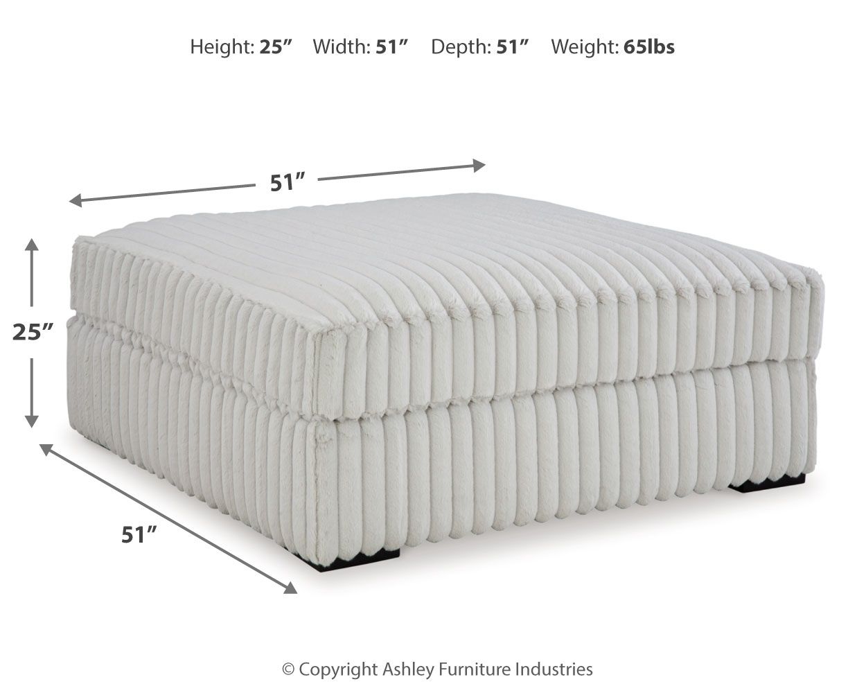 Stupendous - Oversized Accent Ottoman - Alloy