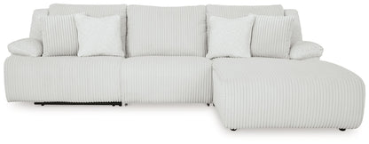 Top Tier - 3-Piece Sectional Sofa With RAF Press Back Chaise - Alloy
