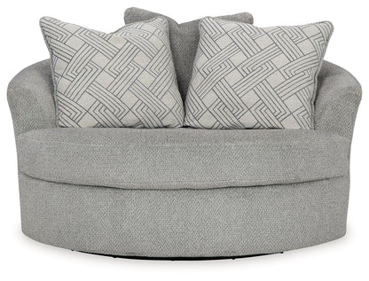 Casselbury - Oversized Swivel Accent Chair - Fabric - Cement