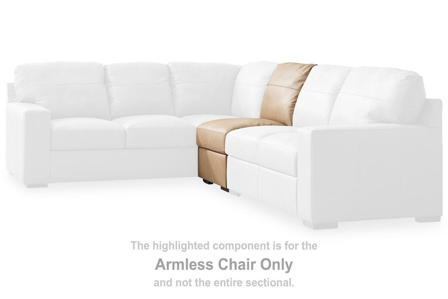 Bandon - Armless Chair - Leather Match - Toffee