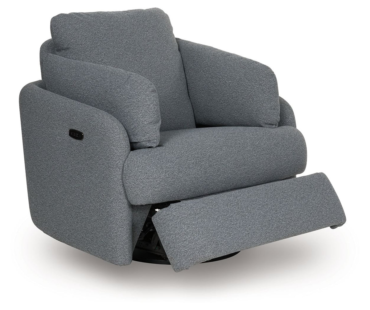 Alainmont Next-Gen Nuvella - Swivel Power Recliner - Salt And Pepper