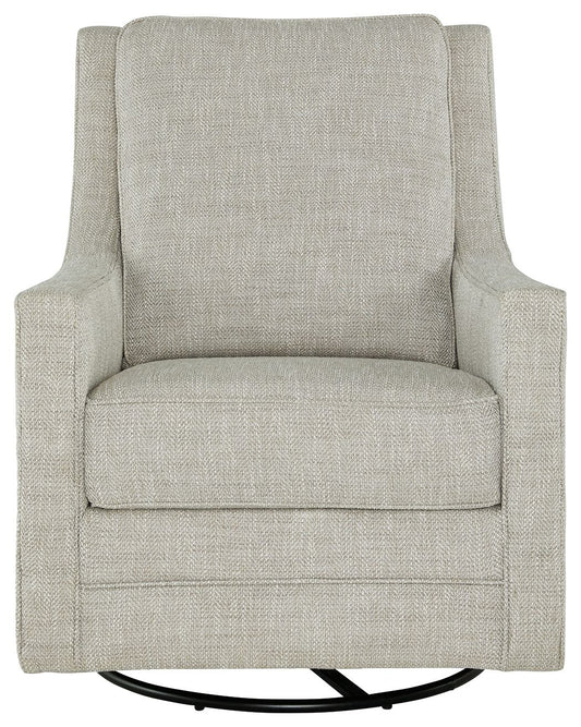 Kambria - Swivel Glider Accent Chair - Fabric - Fog
