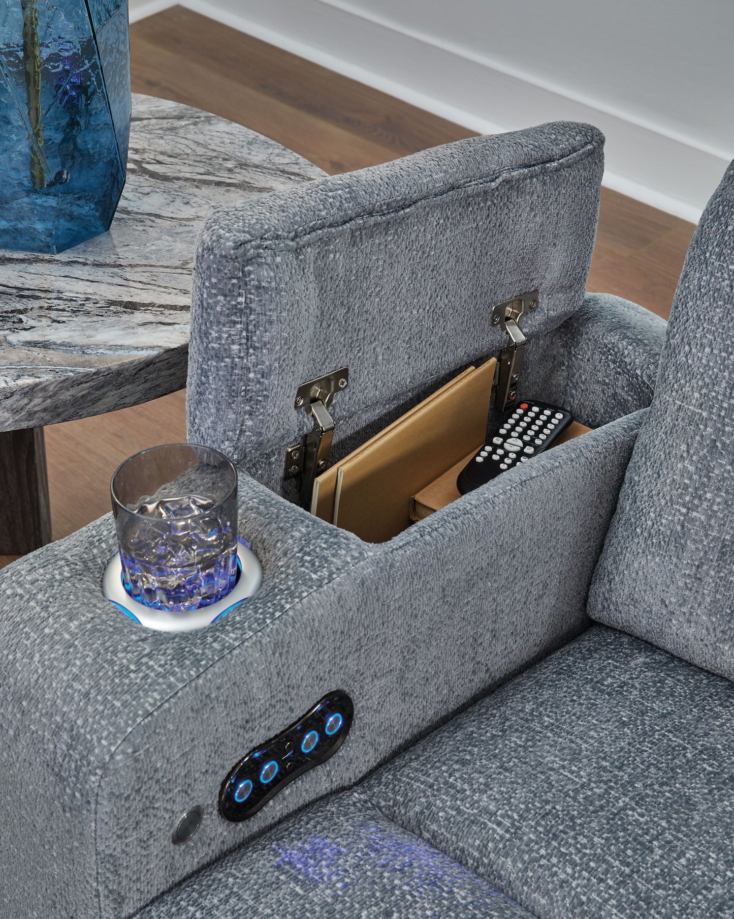 Studio Cave - Power Reclining Sofa - Steel