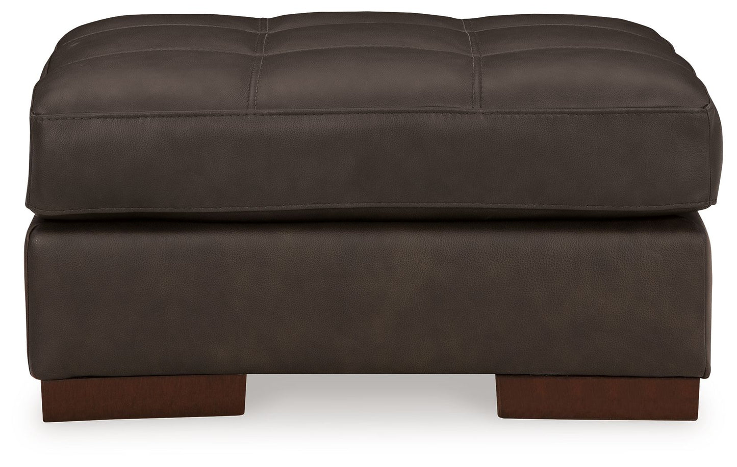 Luigi - Ottoman - Leather Match - Thunder