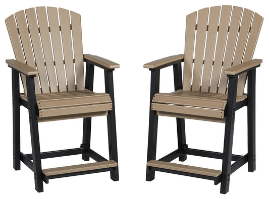 Fairen Trail - Barstool (Set of 2) - Black / Driftwood