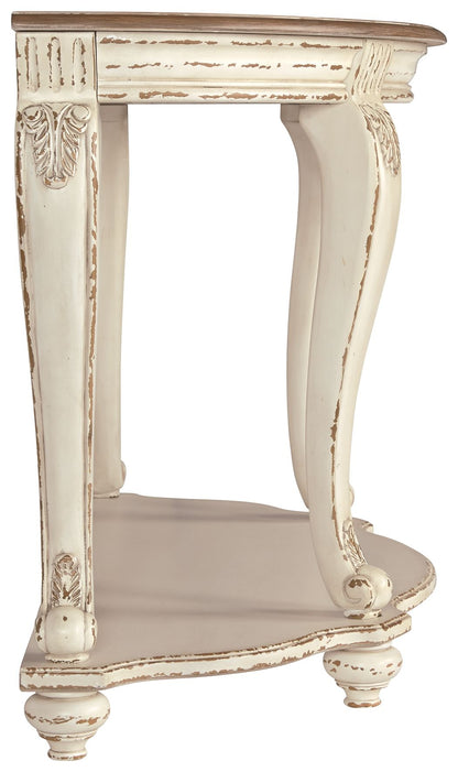 Realyn - Sofa Table - White / Brown