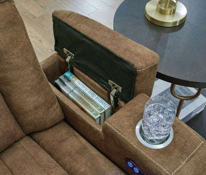 Wolfridge - Power Reclining Sofa With Adj Headrest - Brindle