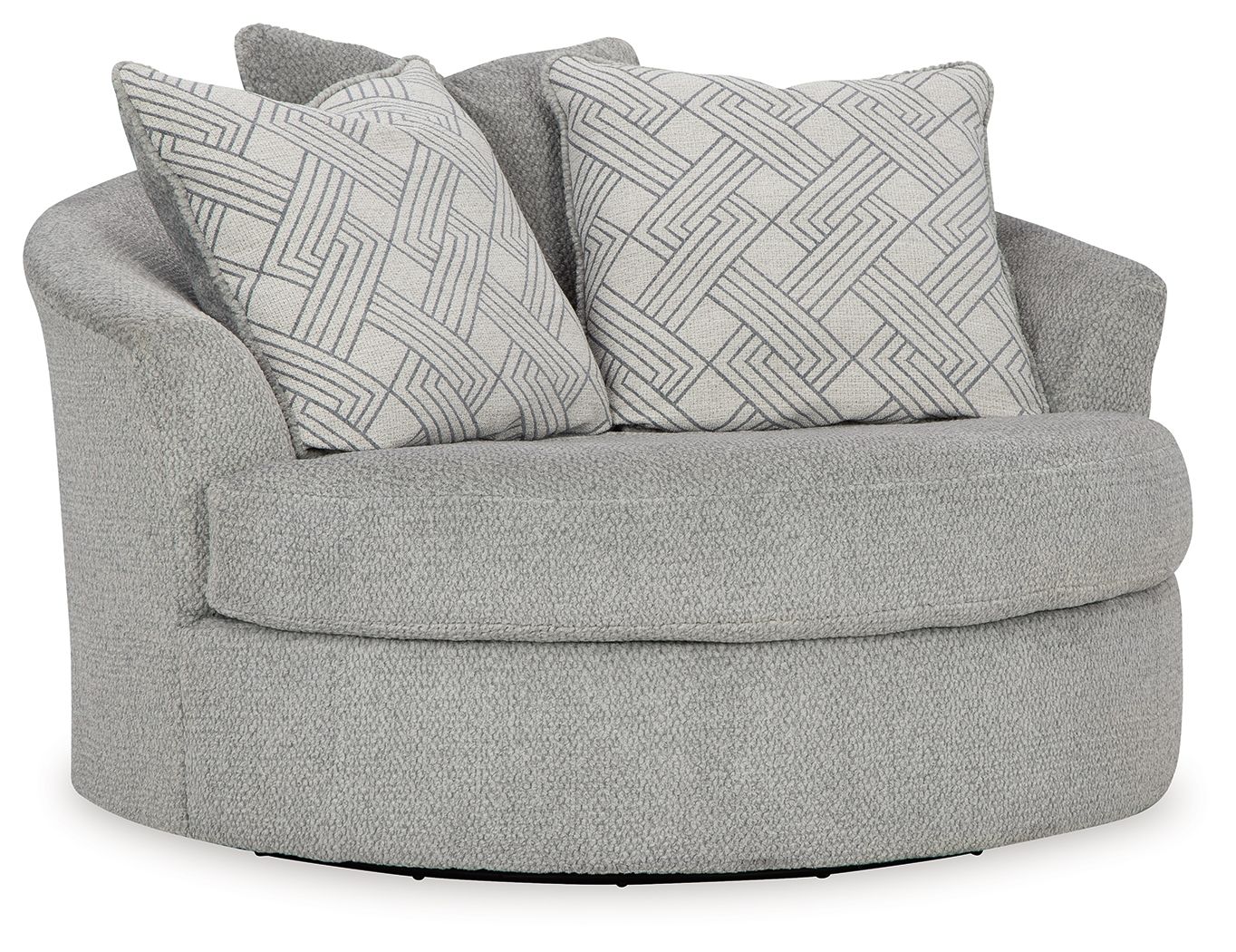 Casselbury - Oversized Swivel Accent Chair - Fabric - Cement