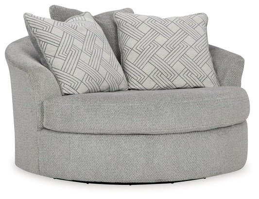 Casselbury - Oversized Swivel Accent Chair - Fabric - Cement