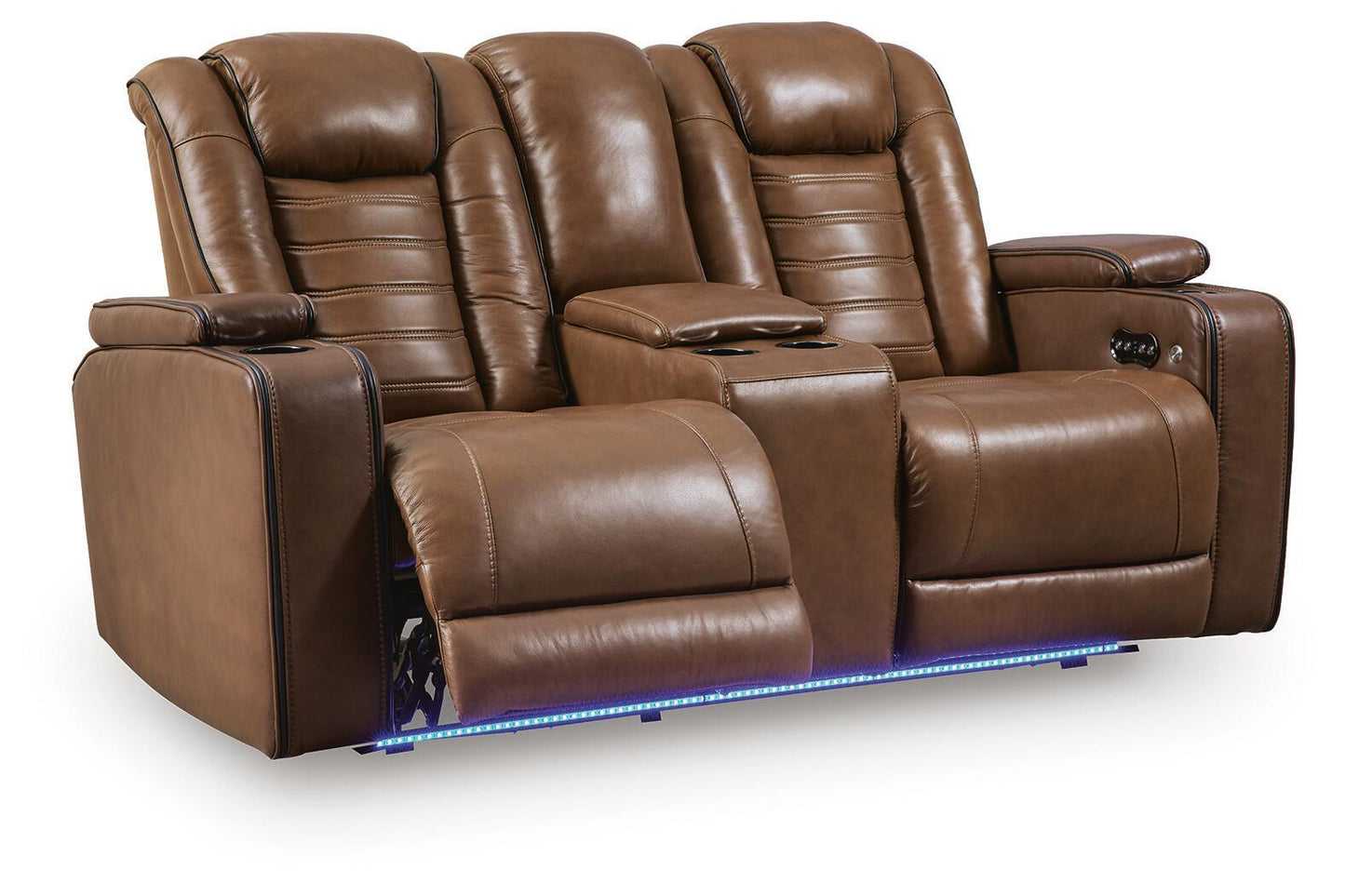 Gruaro - Power Reclining Loveseat With Console / Adjustable Headrest - Amber