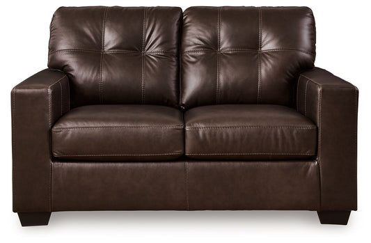 Santorine - Loveseat - Leather Match - Dark Brown