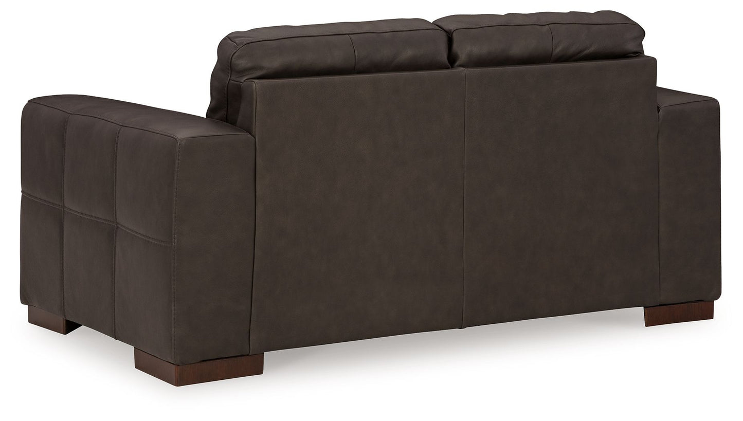 Luigi - Loveseat - Leather Match - Thunder