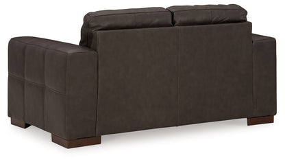 Luigi - Loveseat - Leather Match - Thunder