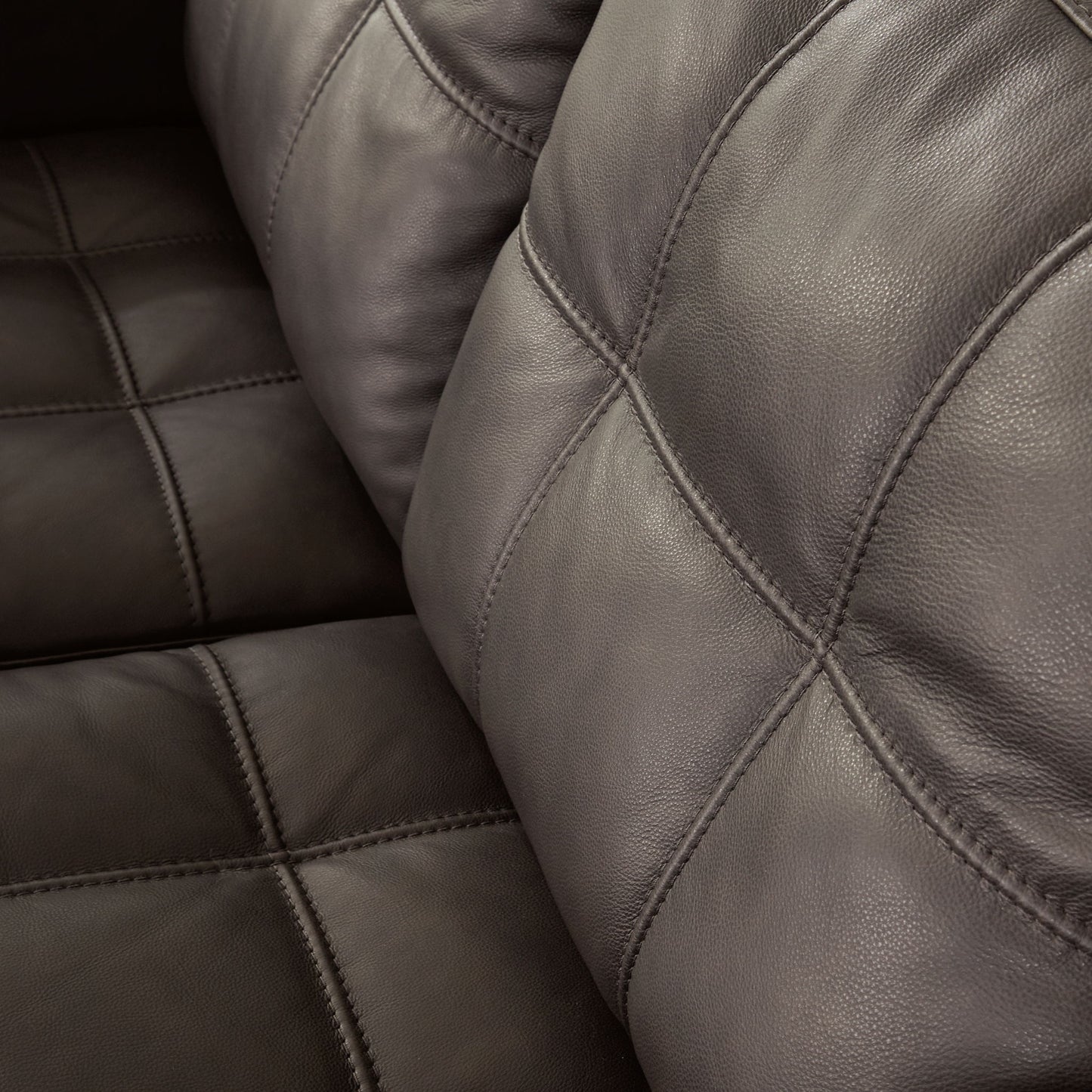 Luigi - Loveseat - Leather Match - Thunder