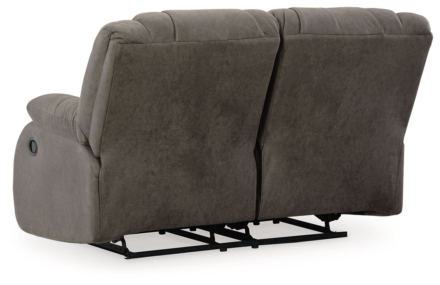 First Base - Reclining Loveseat - Faux Leather - Gunmetal