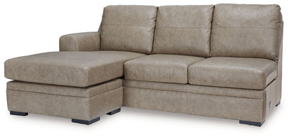 Amuleto - Laf Sofa Chaise - Leather Match - Desert