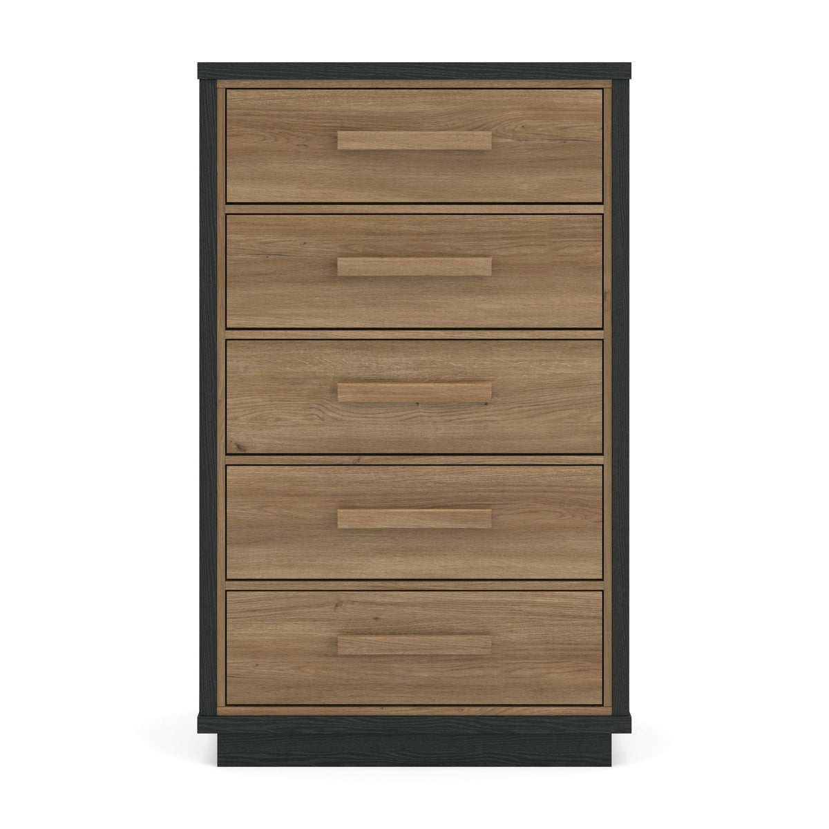 Kozmour - Five Drawer Chest - Black / Brown