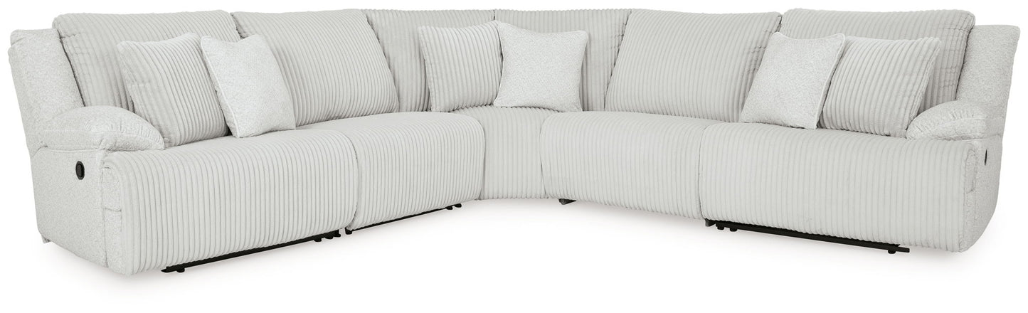 Top Tier - 5-Piece Reclining Sectional - Fabric - Alloy