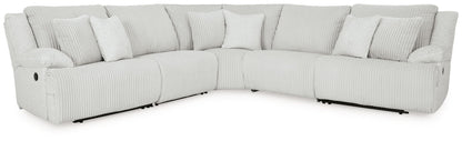 Top Tier - 5-Piece Reclining Sectional - Fabric - Alloy