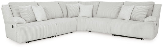 Top Tier - 5-Piece Reclining Sectional - Fabric - Alloy