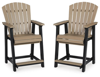 Fairen Trail - Barstool (Set of 2) - Black / Driftwood