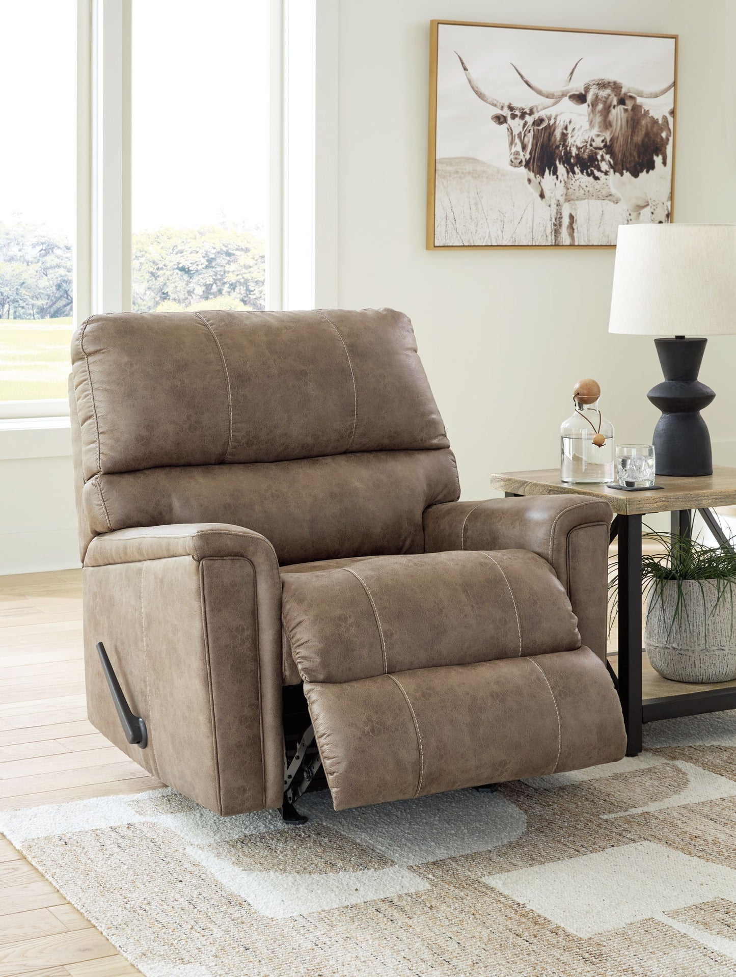 Navi - Rocker Recliner - Faux Leather - Fossil