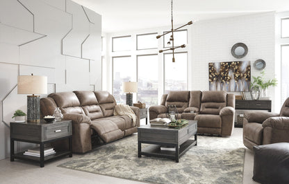 Stoneland - Power Reclining Sofa - Faux Leather - Fossil