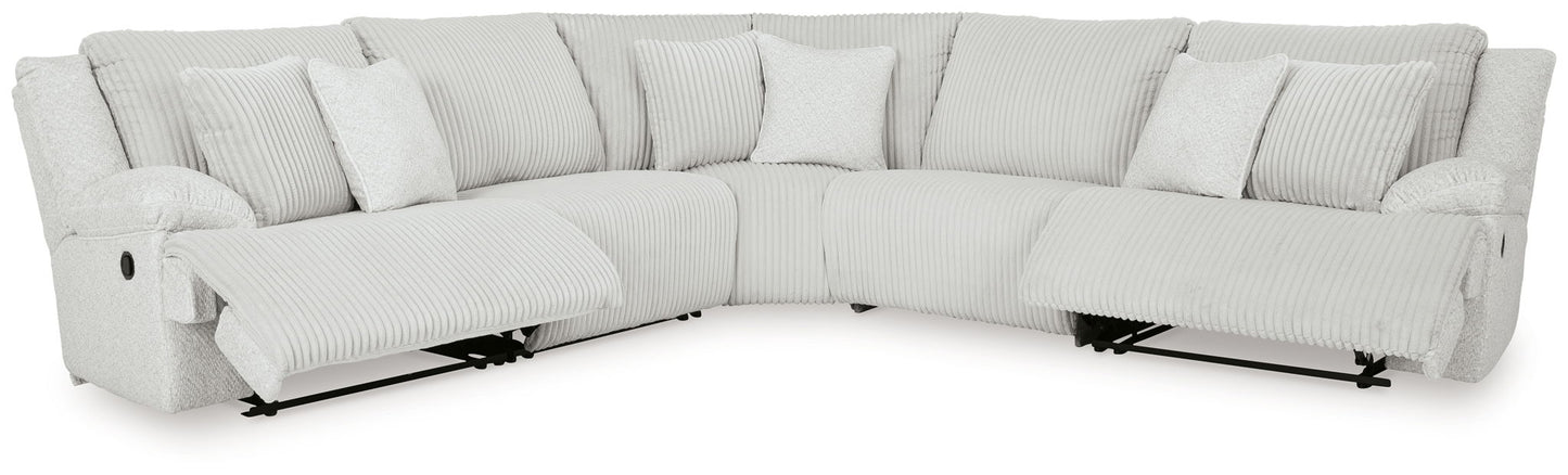 Top Tier - 5-Piece Reclining Sectional - Fabric - Alloy