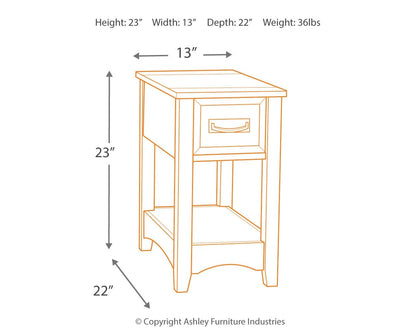 Breegin - Chair Side End Table - 1 Drawer - Brown