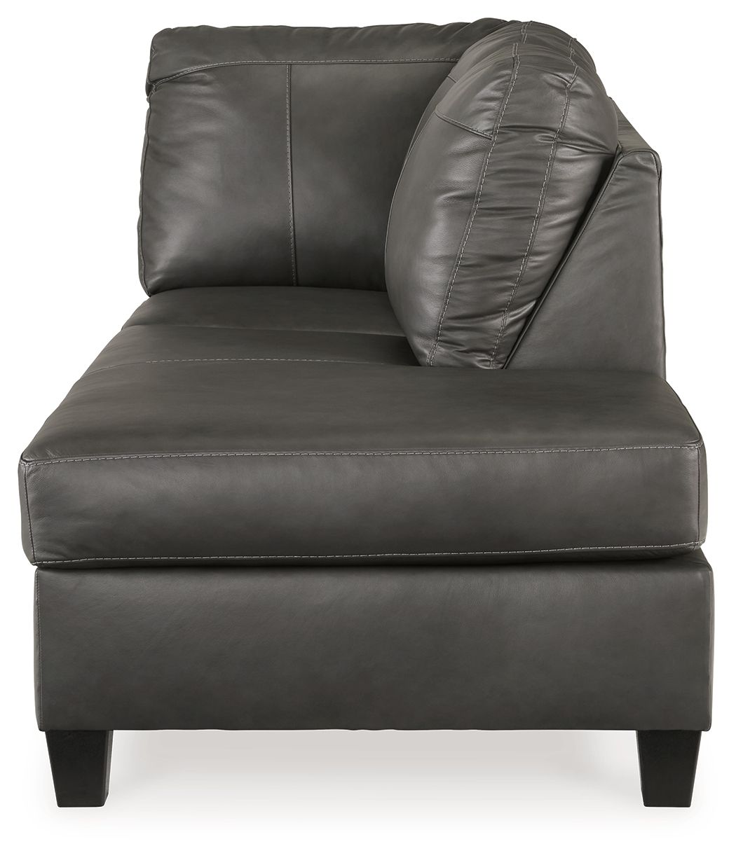 Valderno - Raf Corner Chaise - Leather Match - Fog