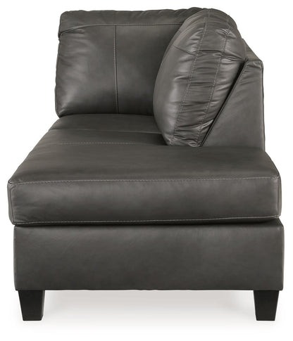 Valderno - Raf Corner Chaise - Leather Match - Fog