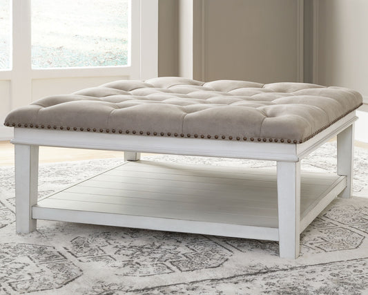 Kanwyn - Uph Ottoman Cocktail Table - Whitewash