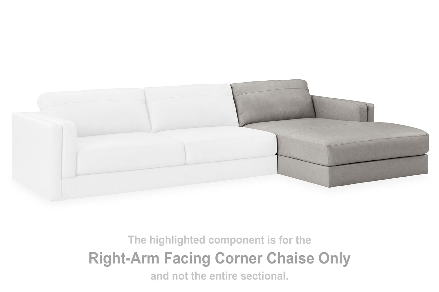 Amiata - Raf Corner Chaise - Leather Match - Glacier