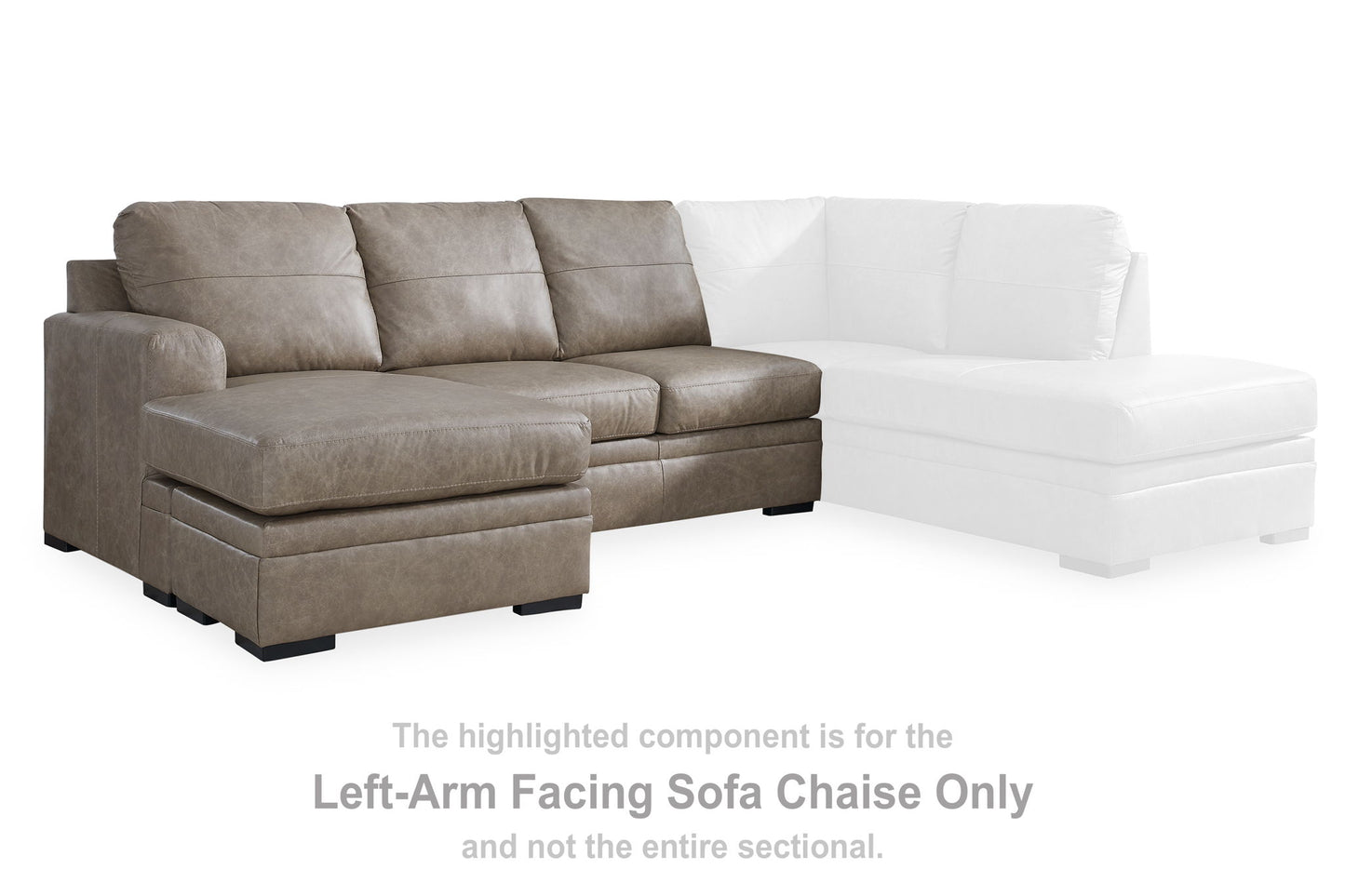 Amuleto - Laf Sofa Chaise - Leather Match - Desert