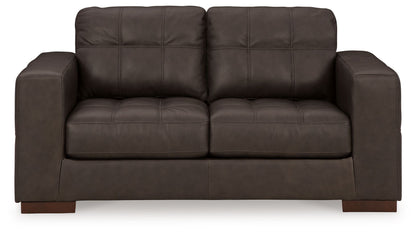 Luigi - Loveseat - Leather Match - Thunder