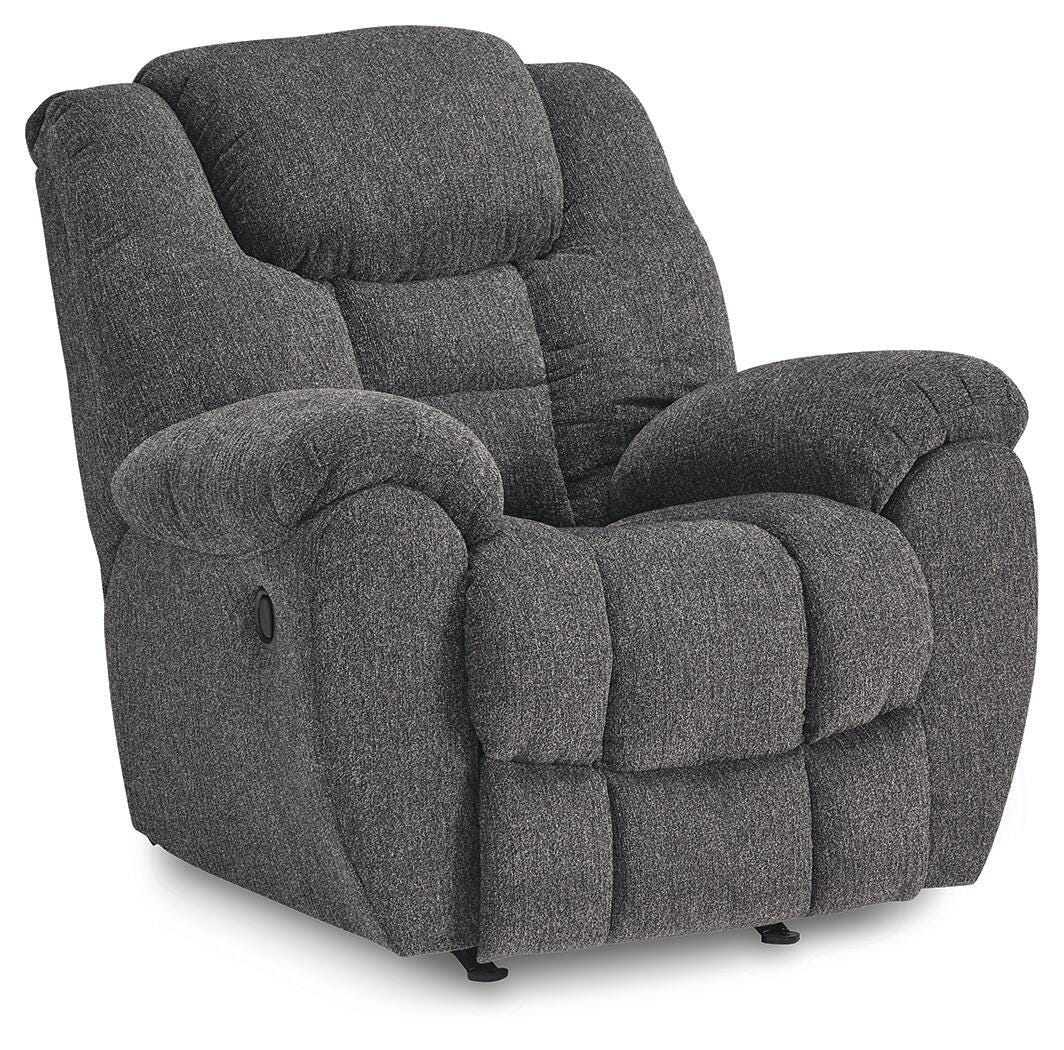Foreside - Rocker Recliner - Charcoal - Next-Gen Nuvella