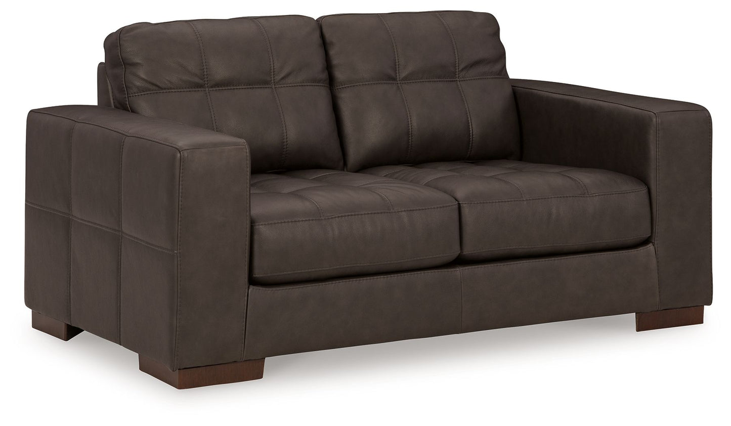 Luigi - Loveseat - Leather Match - Thunder