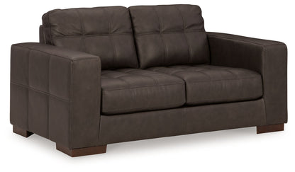 Luigi - Loveseat - Leather Match - Thunder