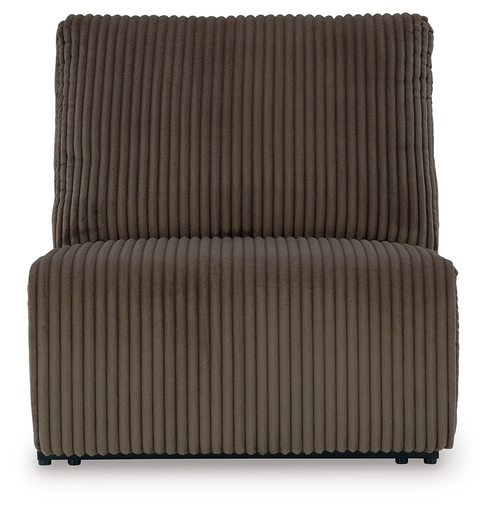 Top Tier - Armless Recliner - Fabric - Chocolate