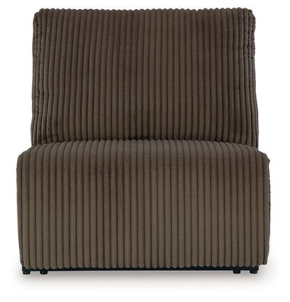Top Tier - Armless Recliner - Fabric - Chocolate
