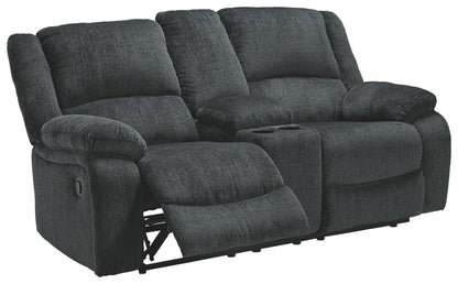 Draycoll - Dbl Reclining Loveseat W/Console - Fabric - Slate