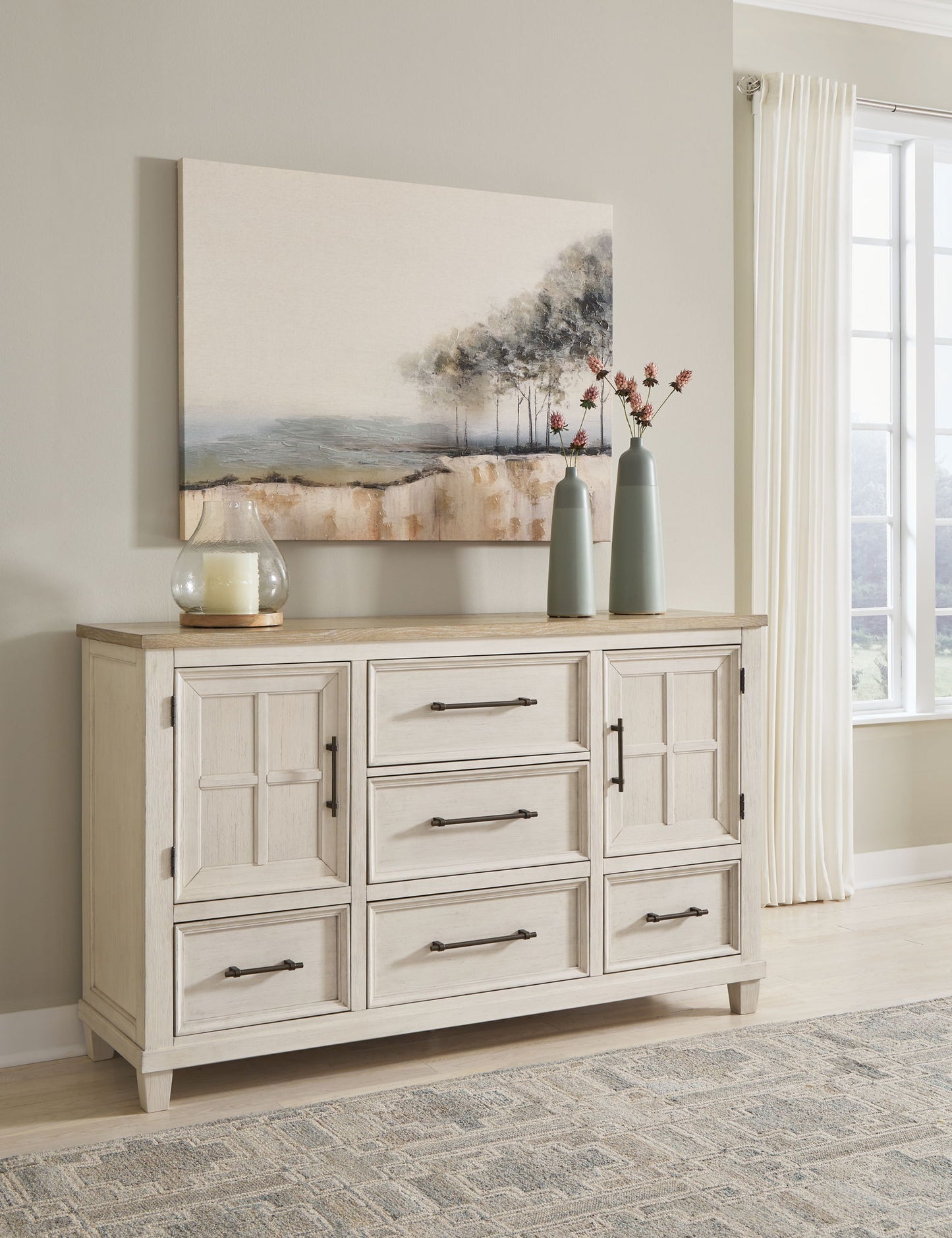 Shaybrock - Dresser - Antique White / Brown