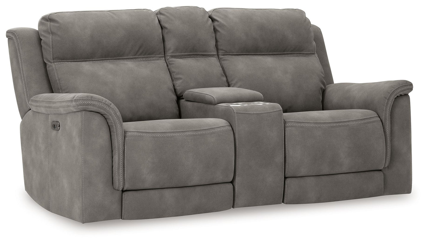 Next-Gen Durapella - Pwr Rec Loveseat/Con/Adj Hdrst - Microfiber - Slate